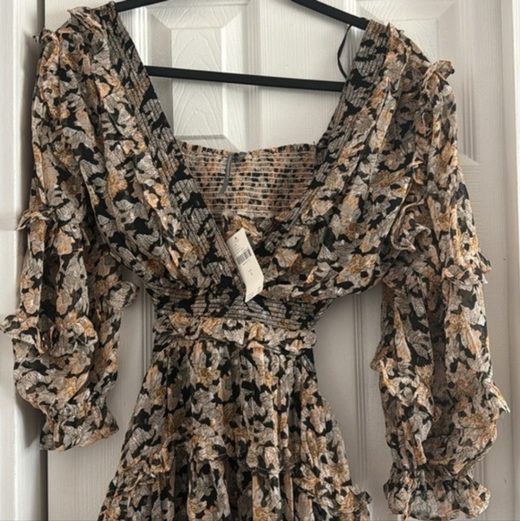 NWT $178 Anthropologie V-Neck Ruffle Cutout Dress (Size Small - Picture 5 of 14